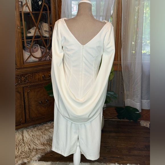 Betsy & Adam White Drape Back Dress - Picture 3 of 10